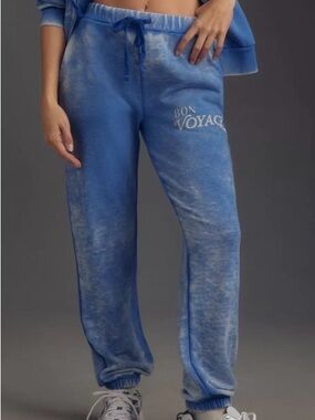 NWT Sundry Light Blue Sweatpants Bon Voyage Joggers Lightweight Size Medium